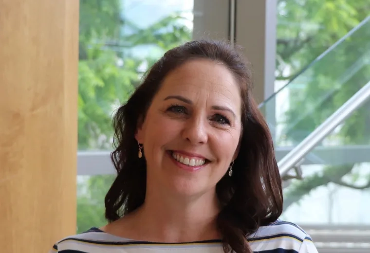 Jennifer Dean Durning in striped shirt