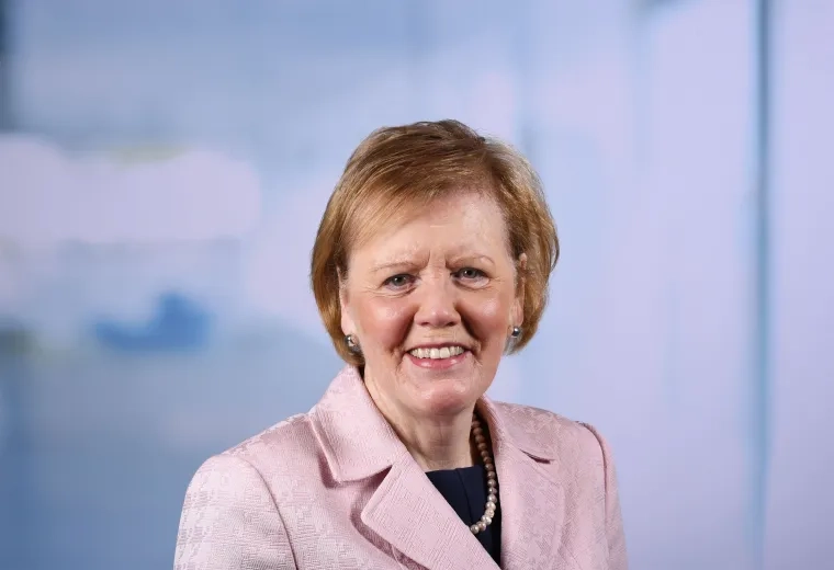 Elaine Tagliareni in pink blazer