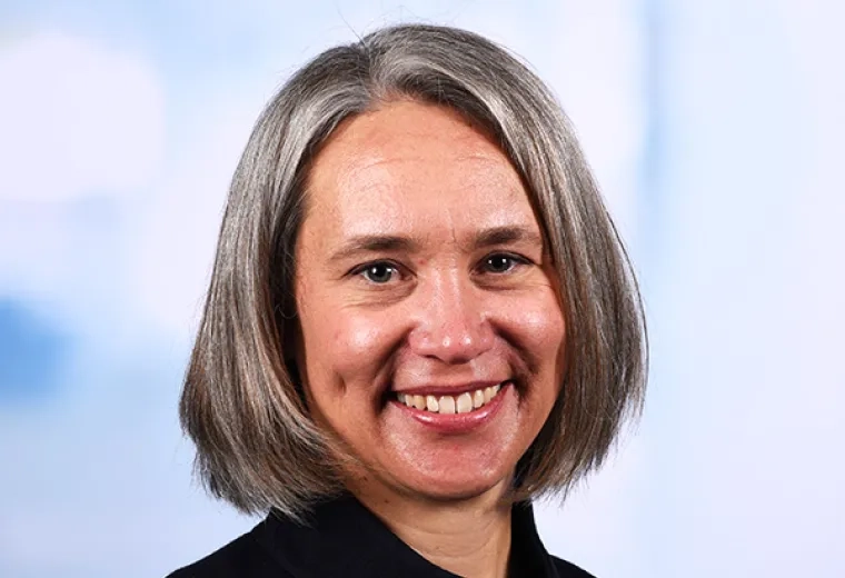 Gwen Larsen in black jacket