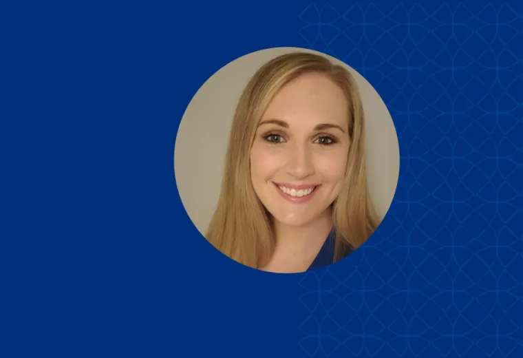 ashley has strawberry blond hair and blue eyes