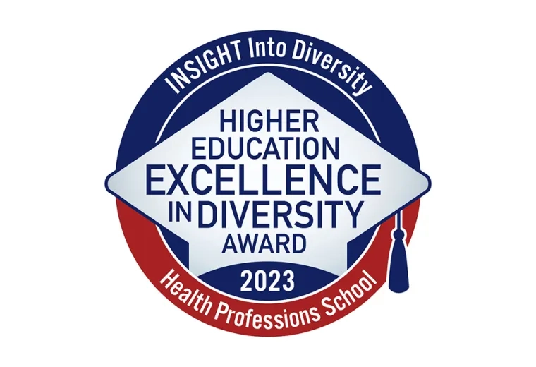 logo says Insight into Diversity higher education excellence in diversity award 2023: health professions school