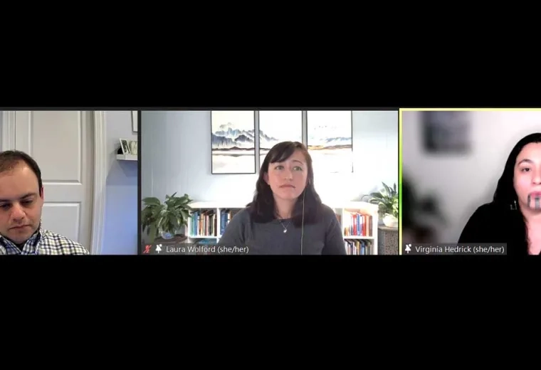 People speaking at a Zoom session