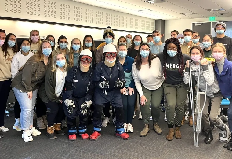 Group of students in masks