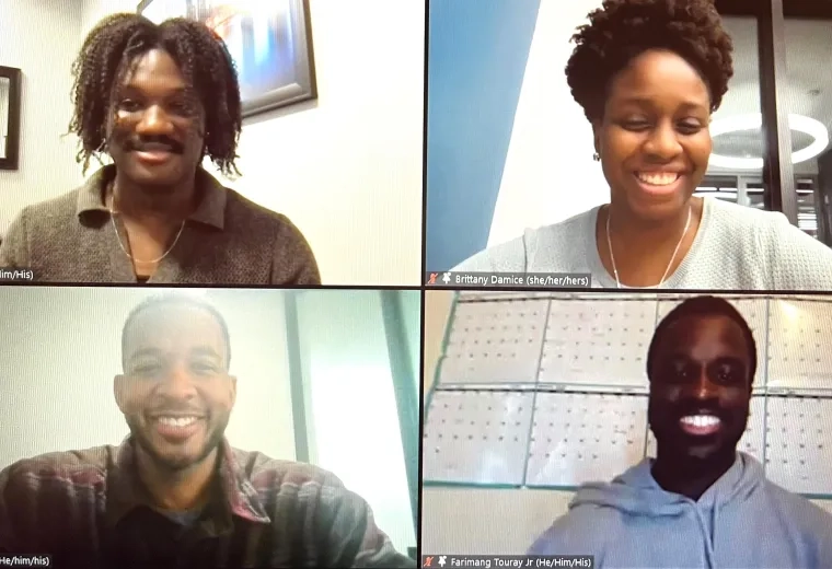 4 people in a Zoom photo