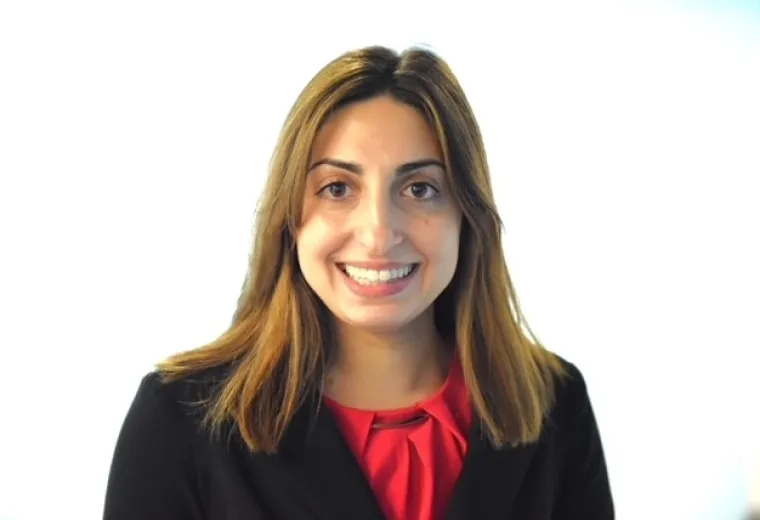 Alexa Lonigro in red shirt and black blazer