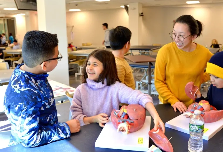 Pupils working with PT things