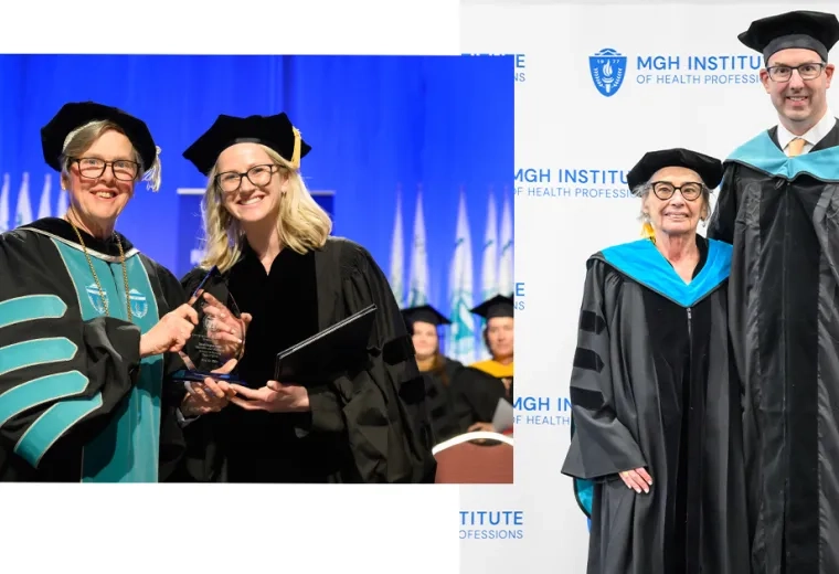 people stand in commencement attire - caps and gowns