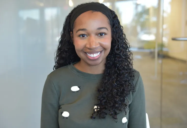 profile photo of kelsey her shirt has cute little sheep on it
