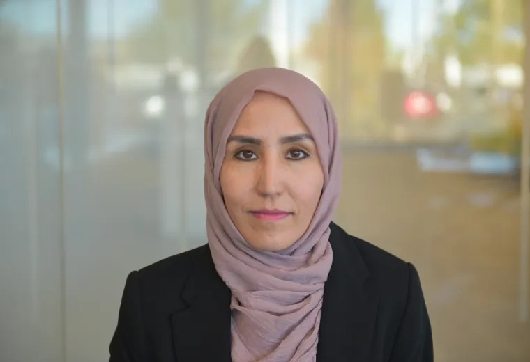 shokria wears a mauve hajib