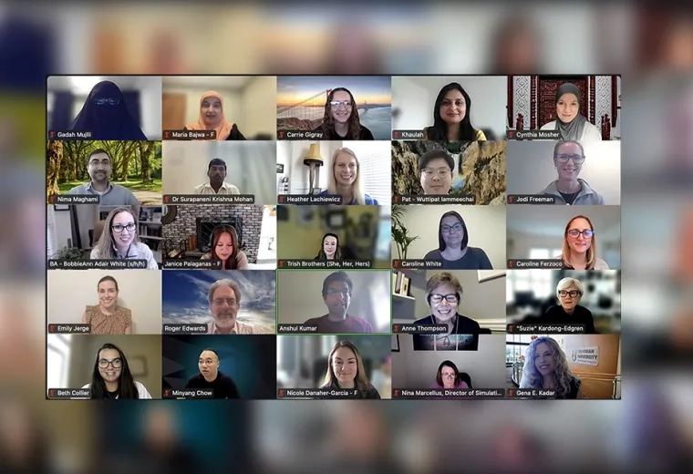 a screenshot of many faces in zoom windows