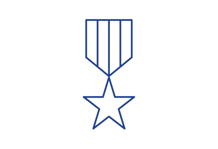 illustration of a military badge with star 