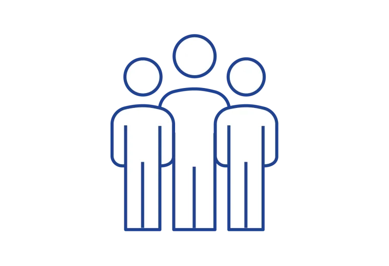 illustration of older person with arms around two younger people