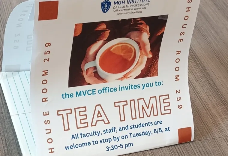 A sign on a table with the words Tea Time
