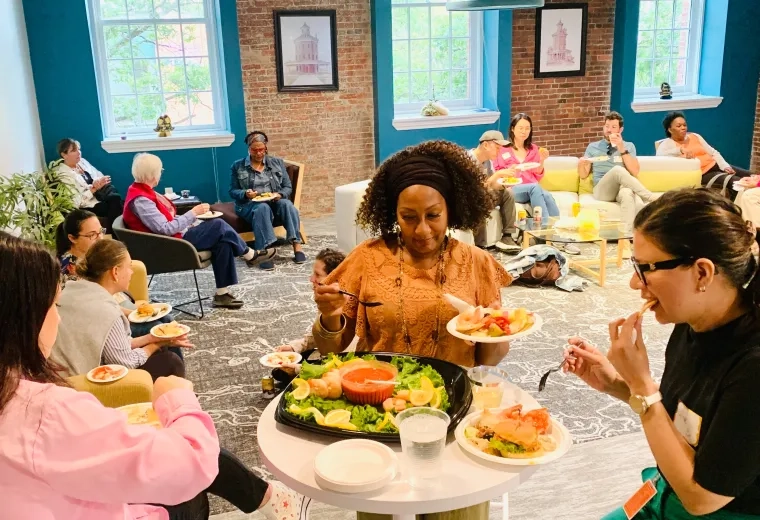 people eating and drinking 