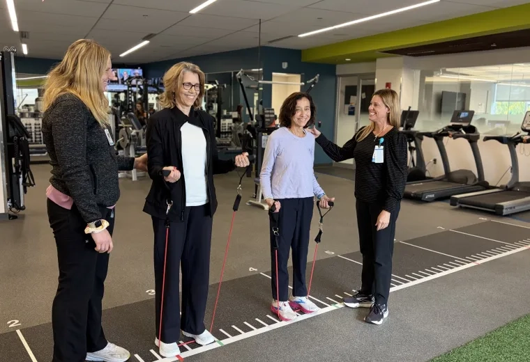 four women in exercise 