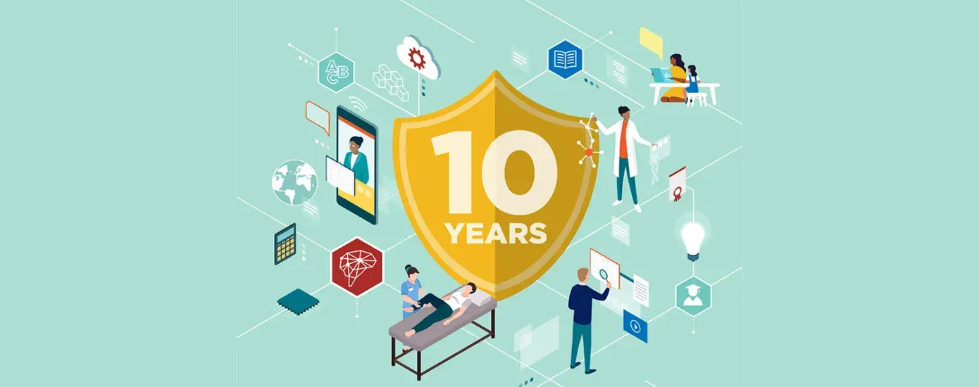 Image of the 10 Years Research logo