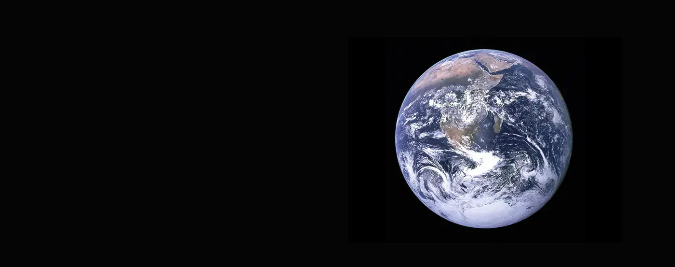 photo of the earth in black space