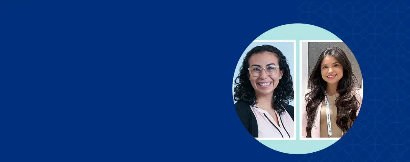 melany wears clear framed glasses and a pink blouse, barbara has long wavy dark hair