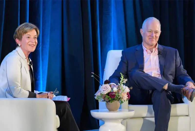 Photo of IHP Board Chair Dr. Jeanette Ives Erickson and MGH President Dr. David F.M. Brown d