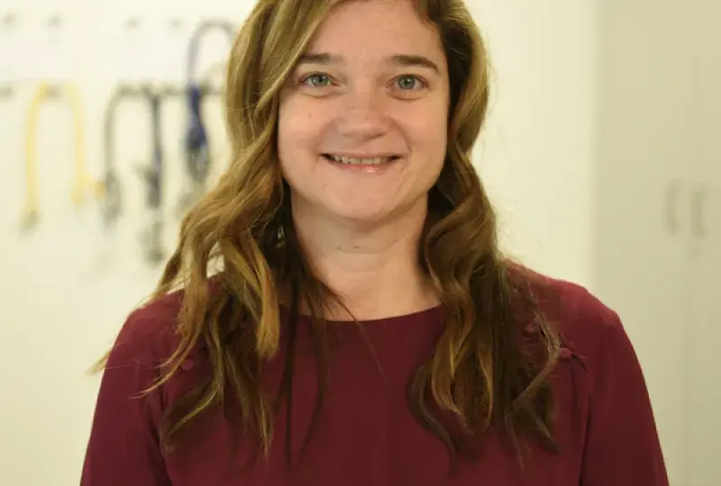 Rachael Salguero in red shirt