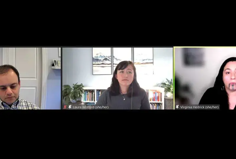 People speaking at a Zoom session