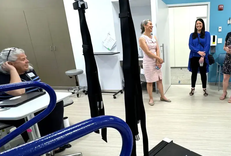 People talking in a room