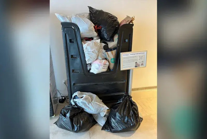 Plastic Bags are piled in a bin