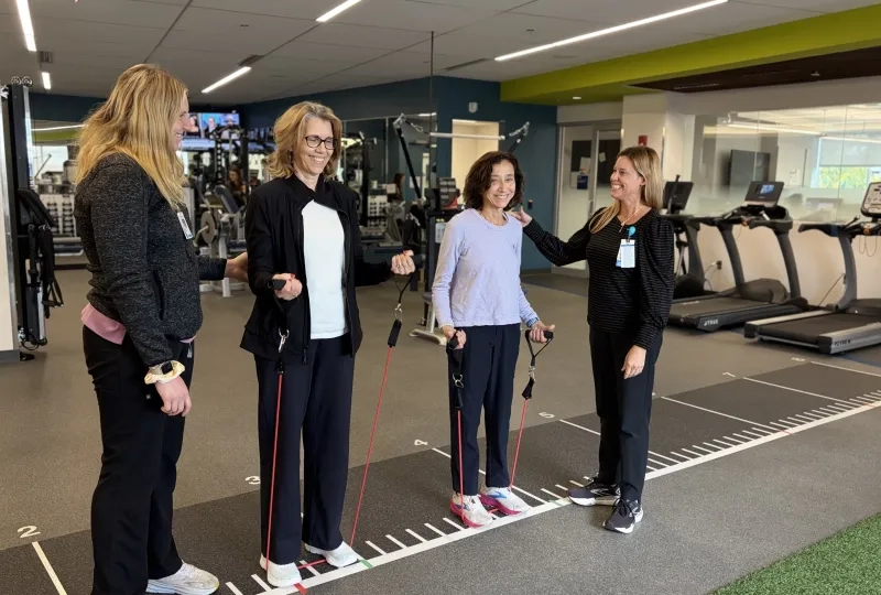 four women in exercise 