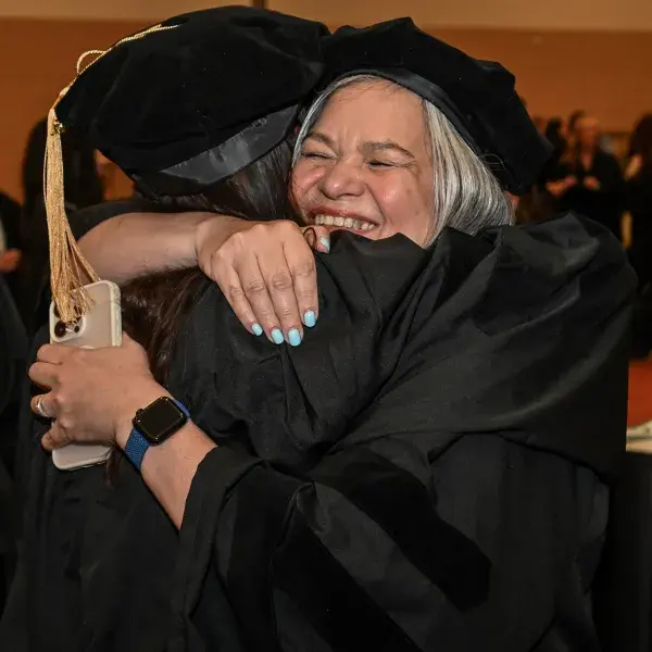 Two people embracing