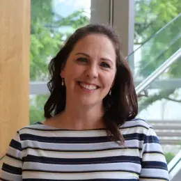 Jennifer Dean Durning in striped shirt