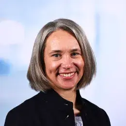 Gwen Larsen in black jacket