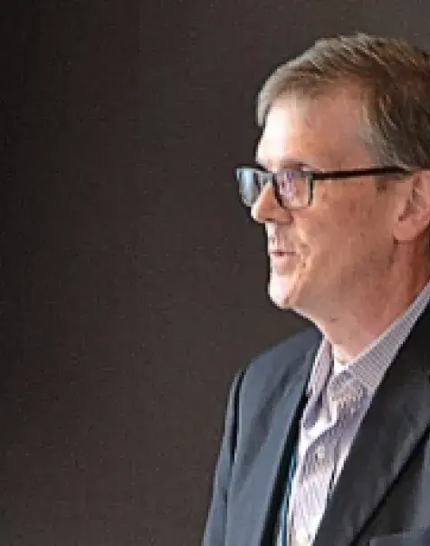 Dr. Andy Phillips speaking during a recent event at Spaulding Rehabilitation Hospital.