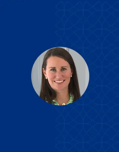 Photo of Bridget Perry on a blue background