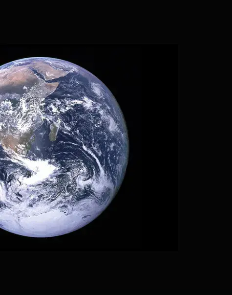 photo of the earth in black space